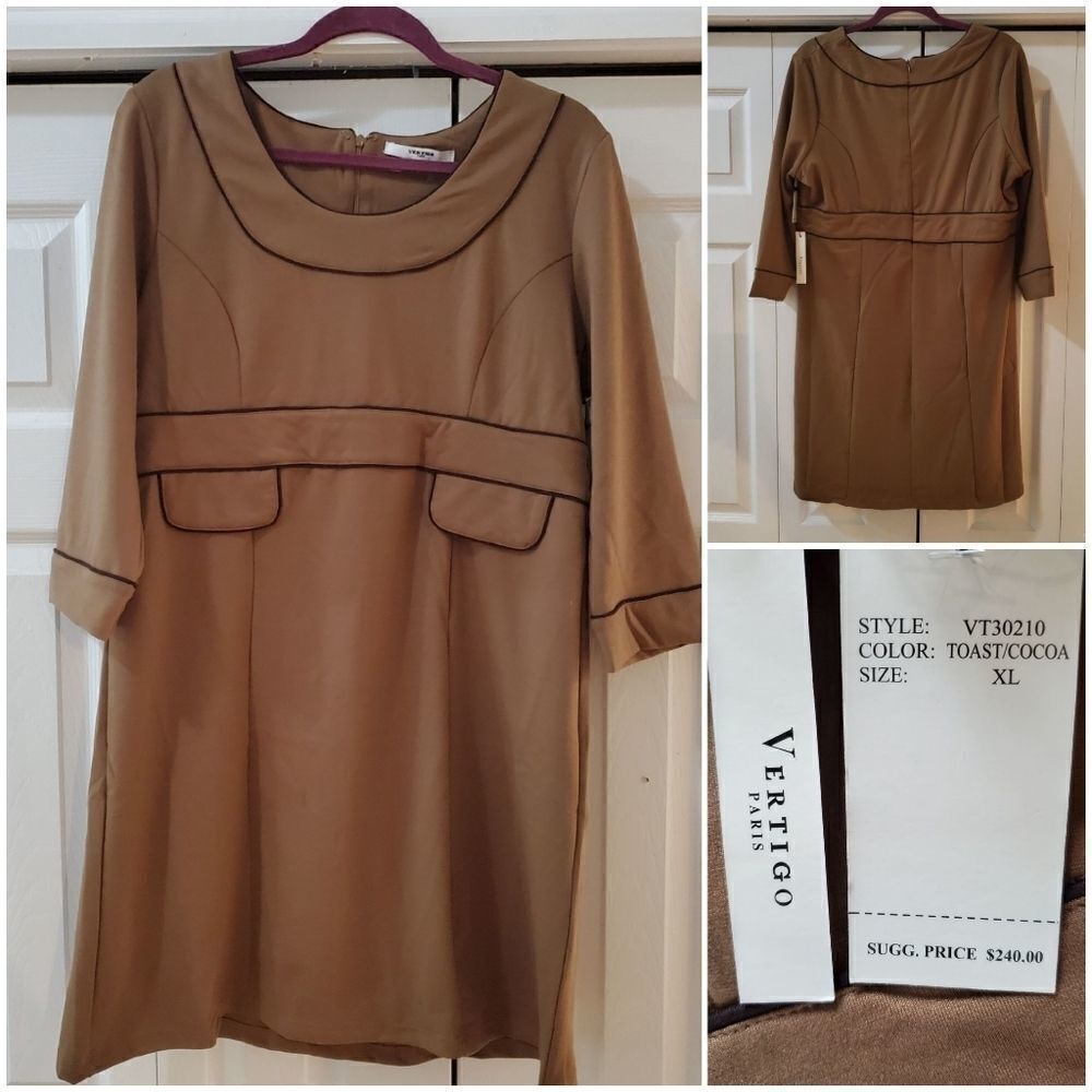 Vertigo Paris Brown Mini Dress Size XL